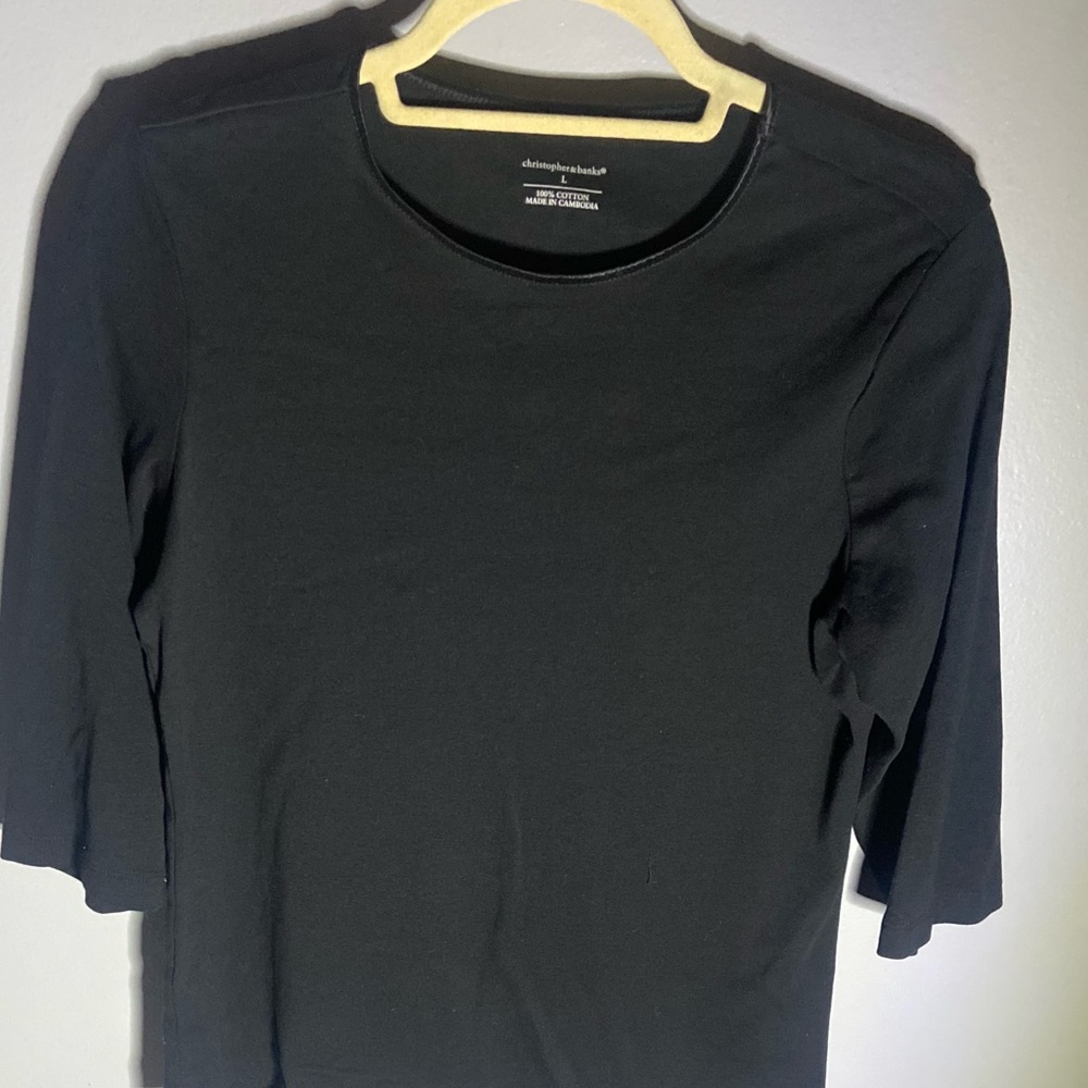 Christopher & Banks basic 3/4 sleeve tee